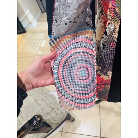 Adore Women L Statement Embroidery Patchwork Button Jacket Multicolor Boho Artsy - Picture 13 of 13